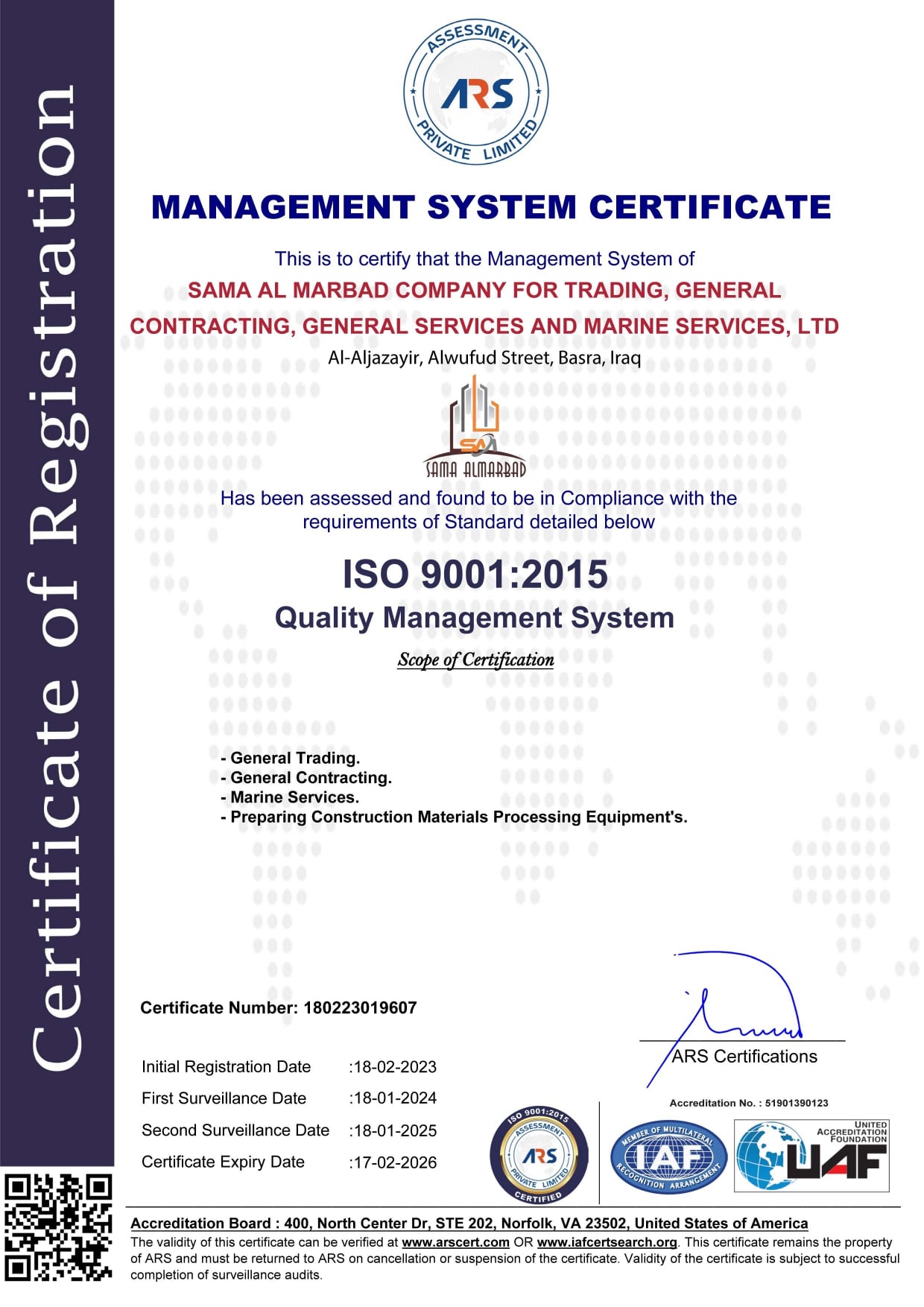 ISO 9001:2015 Certificate